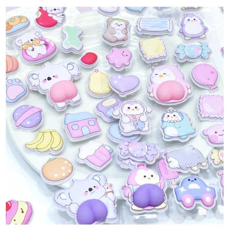 マシュマロシール シール手帳 手帳 シール 3D立体シール おしり