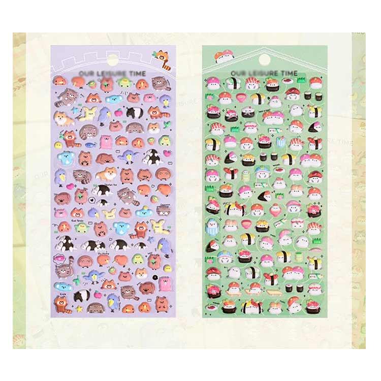 4枚セット 韓国風 ご褒美シール 男の子 ぷくぷくシール 女の子 3D立体