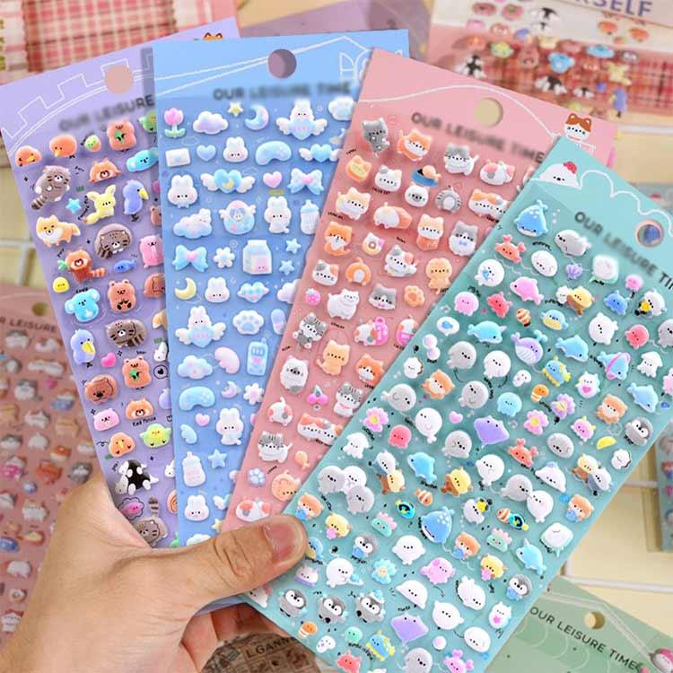 シール帳完成品❤︎4冊セット 4枚セット 韓国風 ご褒美シール 男の子 ぷくぷくシール 女の子 3D立体