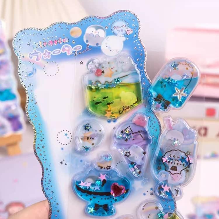 大流行 ご褒美シール DIY用 3枚セット 透明感 ウォーターシール 可愛い