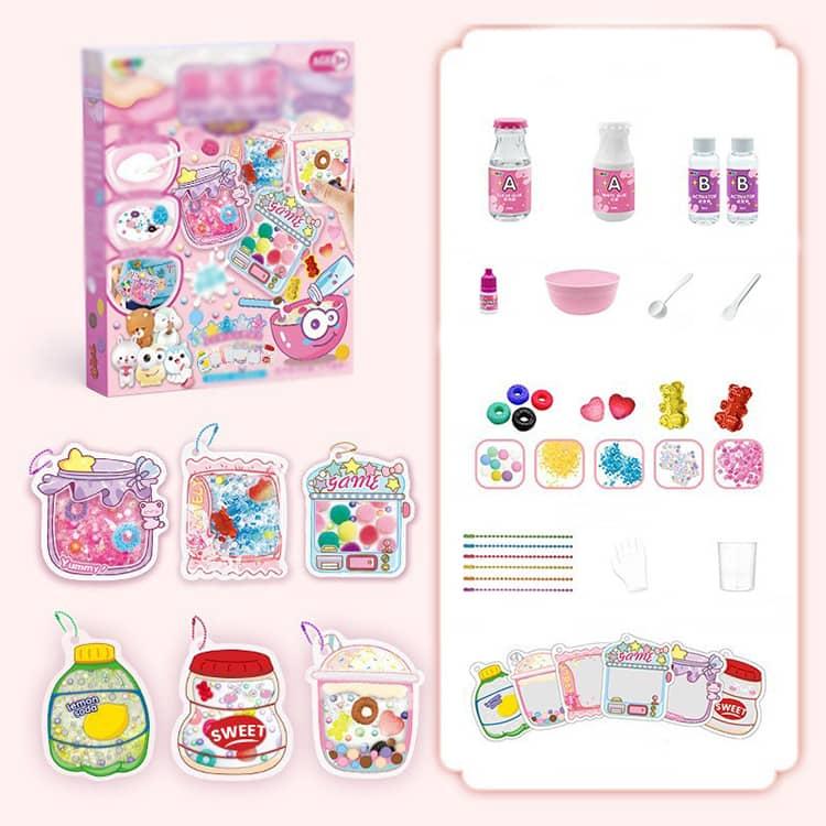 DIY スクイーズ 手芸 セット おもちゃ スクイーズレジン フロッキング