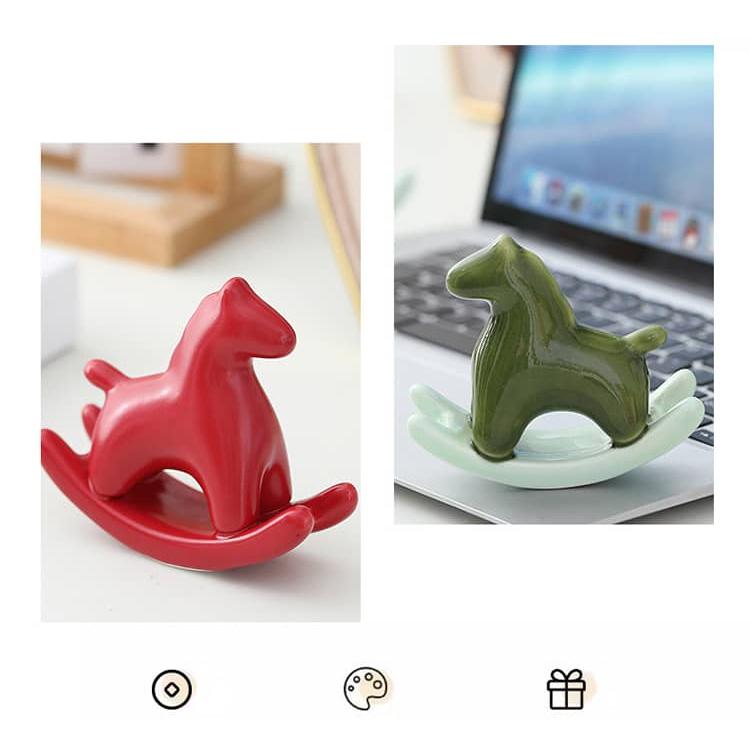 オブジェ 風水グッズ 馬の置き物 置物 セラミック 【2個セット】置物