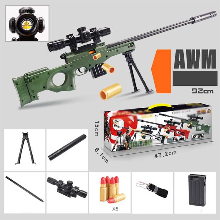 狙撃銃 AWM 新年 排莢再現 おもちゃ銃 スナイパーライフル スポンジ弾