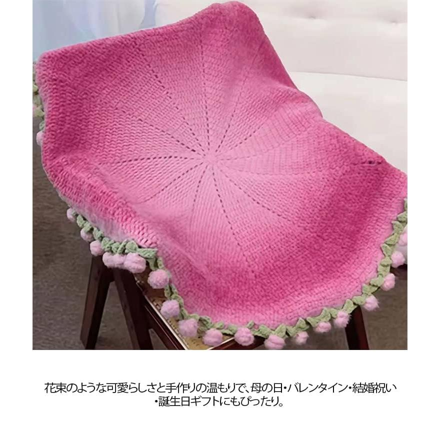 未完成品 花束ブランケット 手作り セット かぎ針編みキット バラの