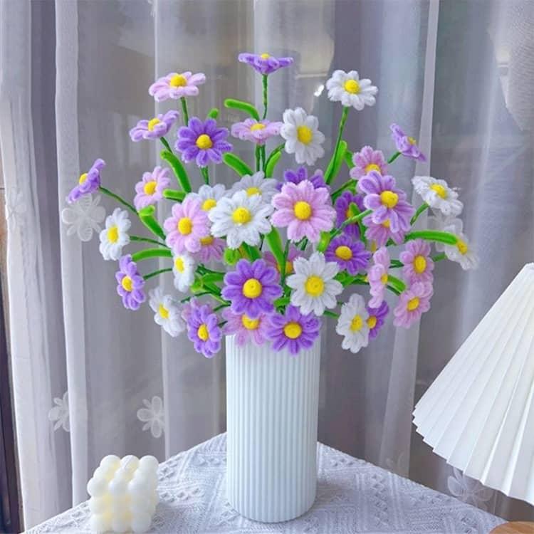 45本 材料 ひなぎく DIY セット 花束 カラーモール 手芸 初心者 手作り