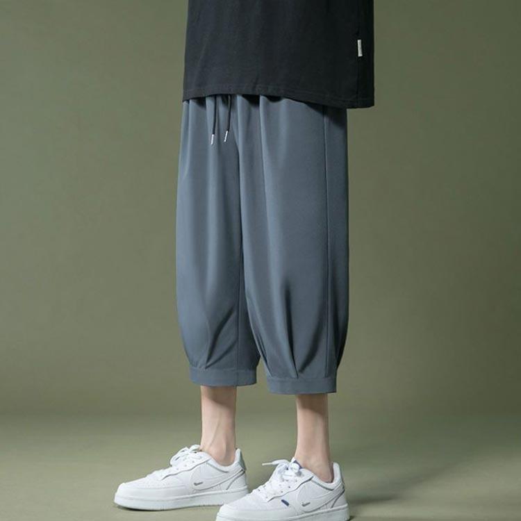アイスシルク パンツ クロップドパンツ メンズパンツ 7分丈 ひんやり