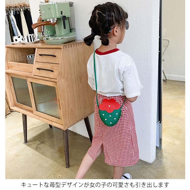 子供バッグ ショルダーバッグ 苺型 バッグ キッズ 女の子 イチゴ お 