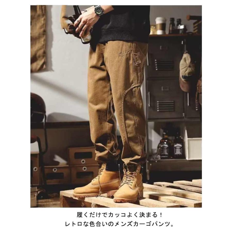 作業ズボン メンズ カーゴパンツ ジョガーパンツ 裾絞り 長ズボン