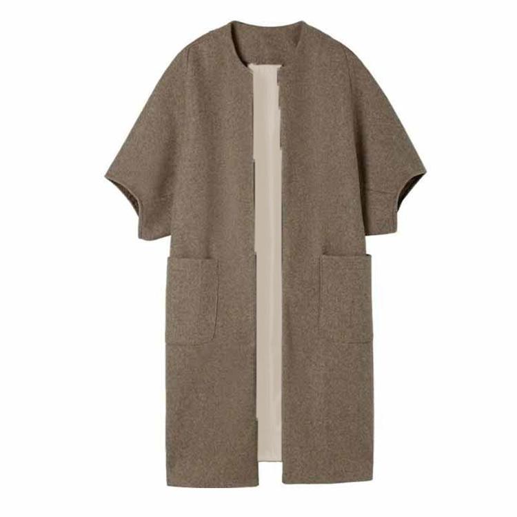 コート レディース 冬 ノーカラー ロング丈 アウター コーディガン 五  