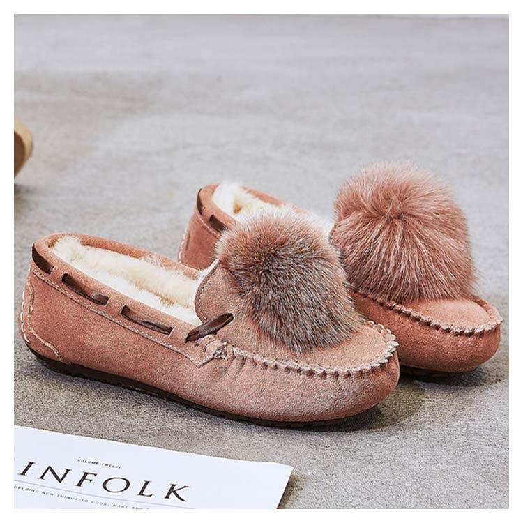 モカシンシューズ 靴 レディース ファー ムートン スエード フラット