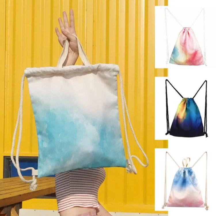 送料無料)巾着 大 体操着入れ 33*40cm 虹色 体操服袋 巾着袋 子供用