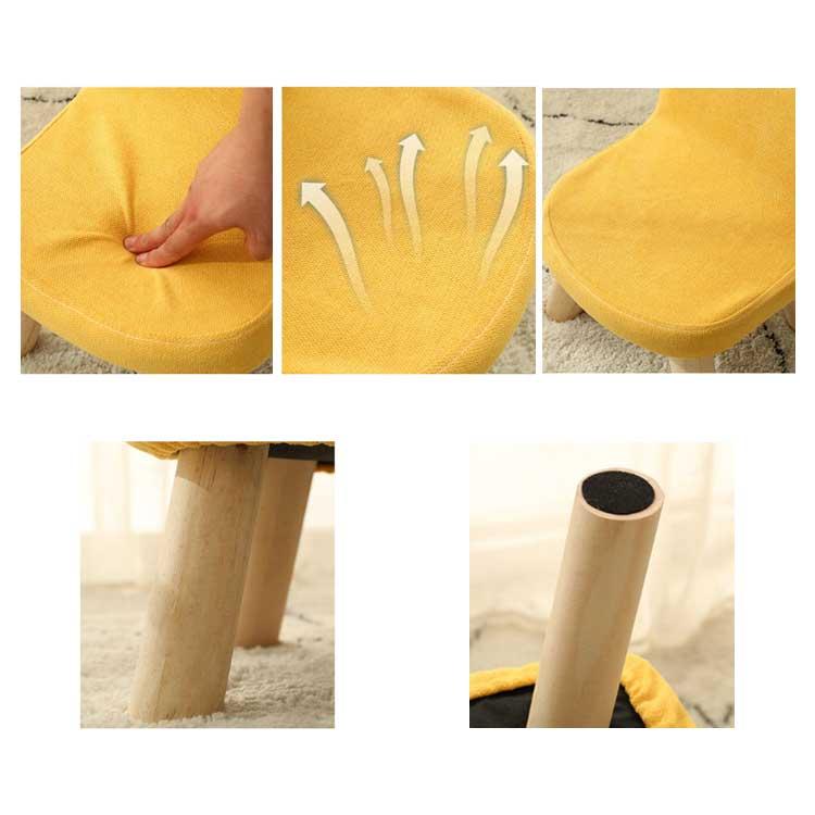 木製 椅子 チェア 天然木製 いす 完成品 背もたれ クッション ミニ