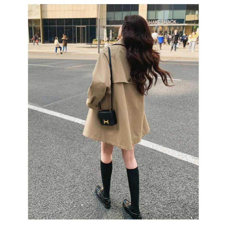 ステンカラーコート ボリュームスリーブ トレンチコート レディース 春