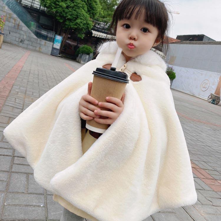 組曲ファーポンチョ　入学ポンチョ　卒園ポンチョ　女の子フォーマルポンチョ 子供服 ポンチョ マント ケープ キッズ 裏起毛 厚手 モコモコ 女の子