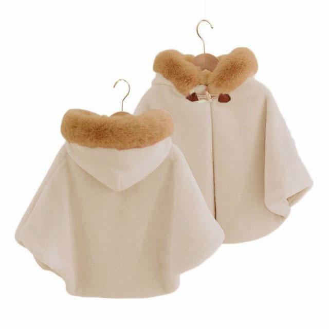 子供服 ポンチョ マント ケープ キッズ 裏起毛 厚手 モコモコ 女の子