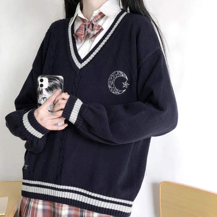 スクール セーター 高校生 女子 洗える 制服 vネック 長袖 ニット 学生