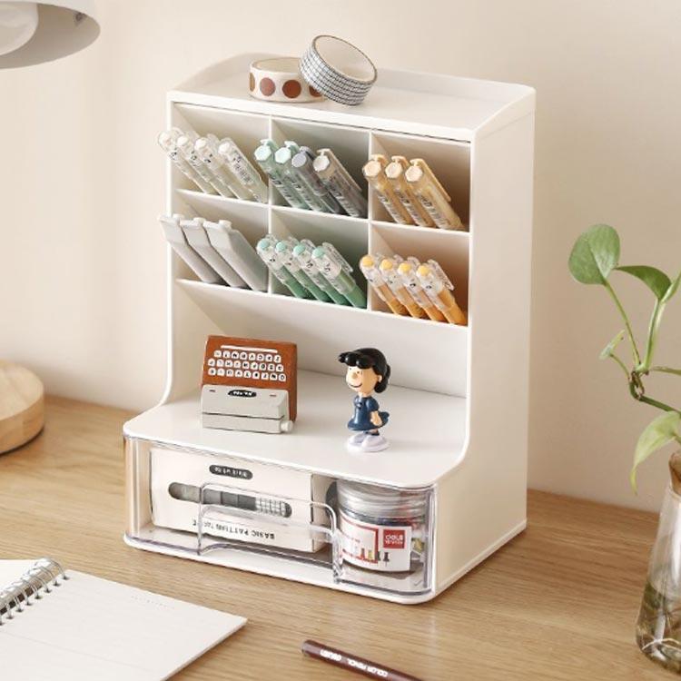 ペン立て 斜め 大容量 鉛筆立て デスクオーガナイザー 卓上収納