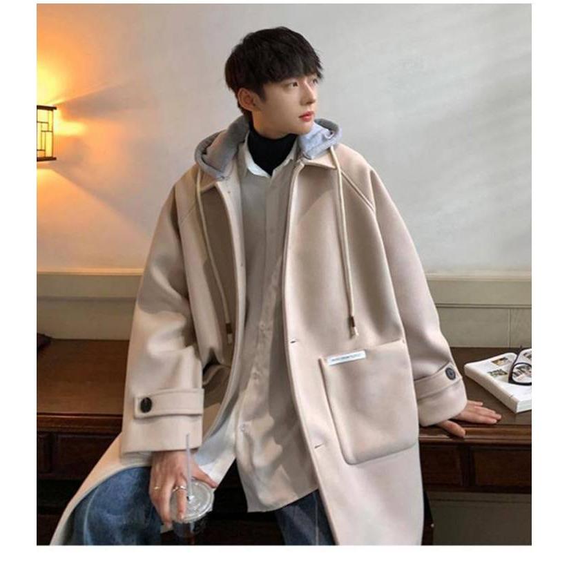 コート メンズ 冬 アウター フェイクレイヤード フード付き カジュアル