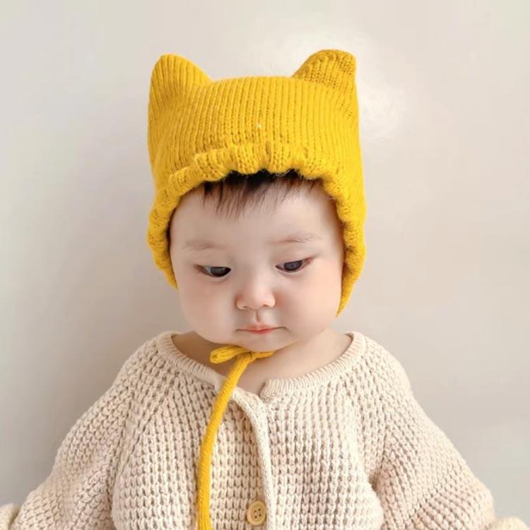 ねこ耳 ニット帽 猫耳 赤ちゃん帽子 ニットキャップ ベビー帽子