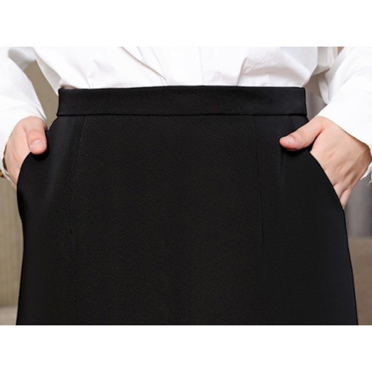 レディース 事務服 Aライン スカート ひざ丈 54センチ オールシーズン 定番  黒  ブラック オフィス  制服 通勤 ボンオフィス AS2258 事務服 スカート Aライン 膝上丈 ポケットあり OL 制服 ボトムス