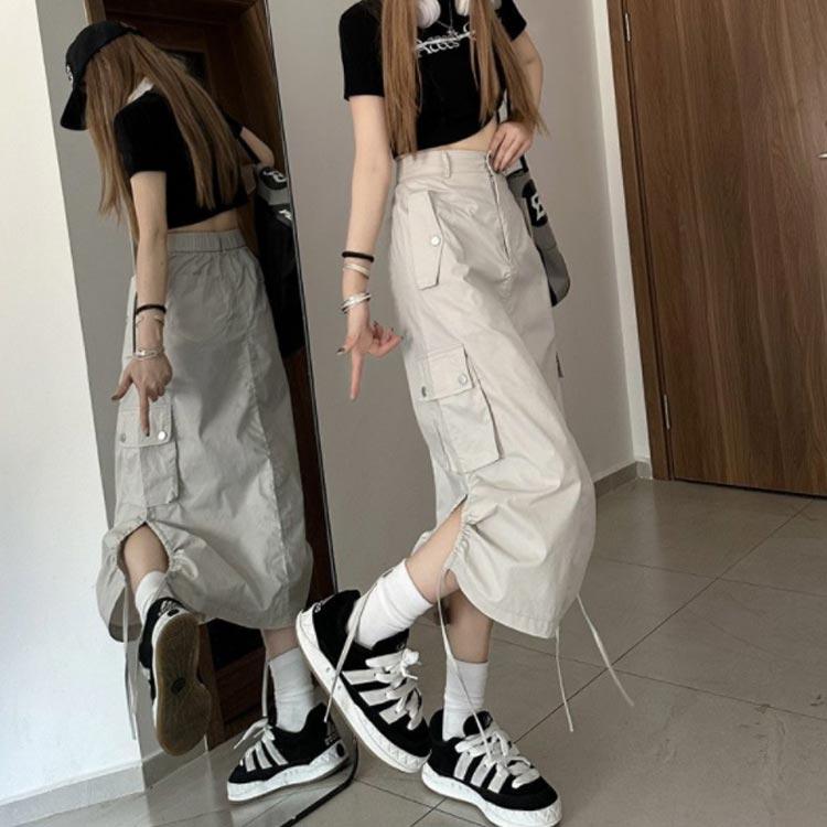 goa ゴア ミリタリースカート ロングスカート ゴアgoa】ミリタリー 迷彩 ロングスカート ジッパー マーメイド