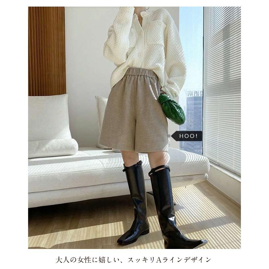 ハーフパンツ レディース Aライン 五分丈 ハーフ丈 ショートパンツ