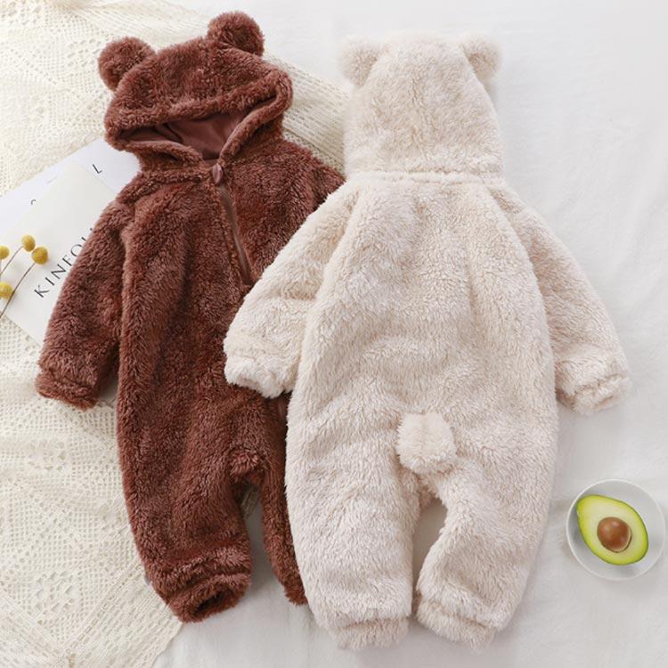ジャンプスーツ ベビー もこもこ 暖かい 子供 起毛 アウター 着ぐるみ