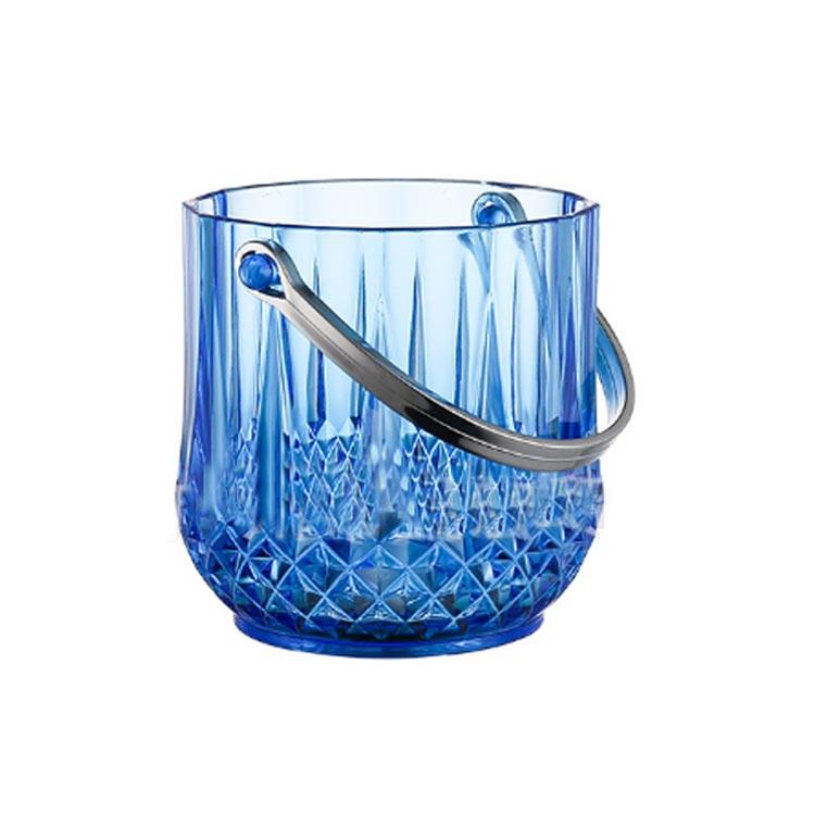 青い鶴の絵柄 陶器バケツ アイスバケット 2個セット】ウイスキー 氷入れ アイスペール トング付 セット 容器