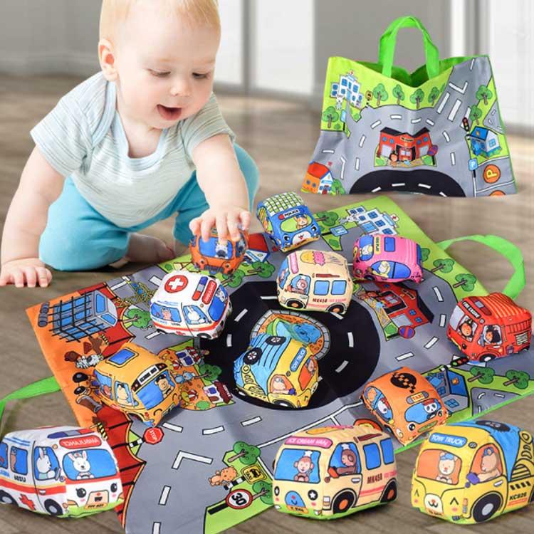 ベビー向けおもちゃ 布おもちゃ 車 カートイ ソフト 玩具 プレイマット