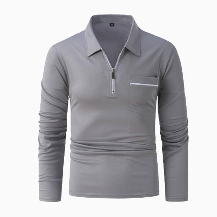 トップス 長袖 ビジネス ゴルフウェア Poloシャツ メンズ ジップ 胸