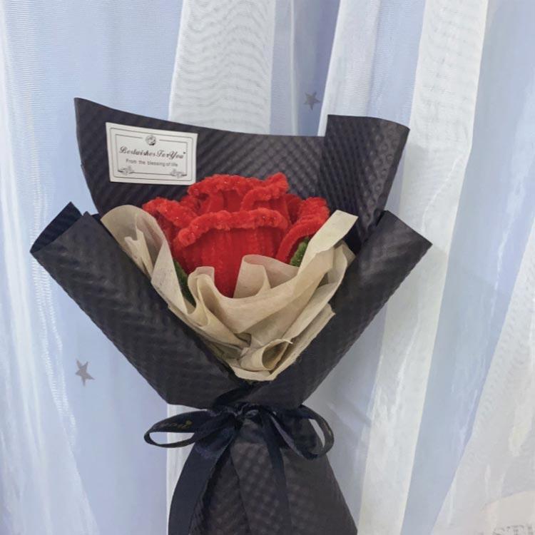 ローズブーケ カギ編み ローズ 花束 完成品 バラの花束 ニットブーケ