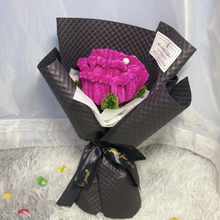 ローズブーケ カギ編み ローズ 花束 完成品 バラの花束 ニットブーケ