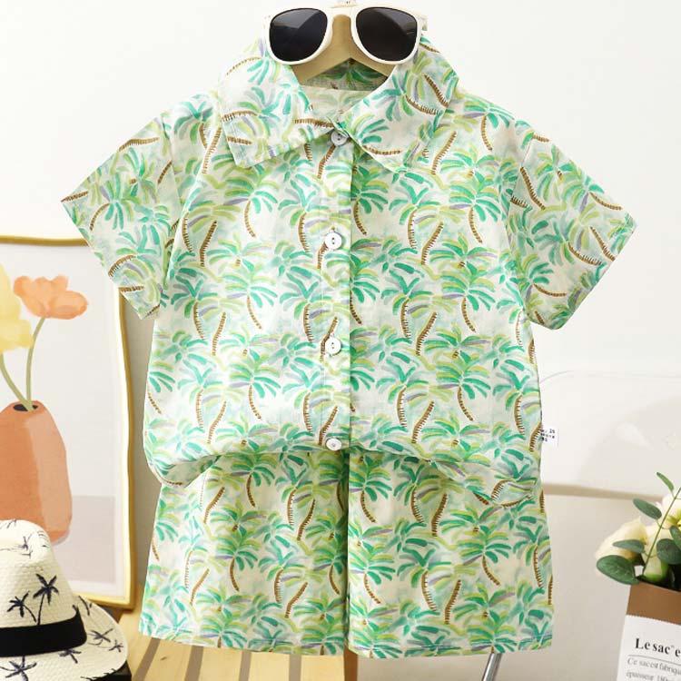 男の子 アロハシャツ 上下セット キッズ リゾート 全15色 ショート
