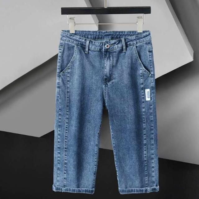 黒 デニムパンツ デニム メンズ 膝下丈 クロップドパンツ 7分丈 デニム