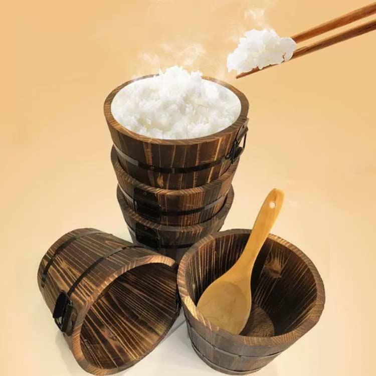 〈桶栄〉おひつ(寿司桶、飯台)　半割蓋つき おひつ 木桶 木製 お鉢 飯びつ 飯櫃 寿司桶 お櫃 高級 蓋付き 御櫃