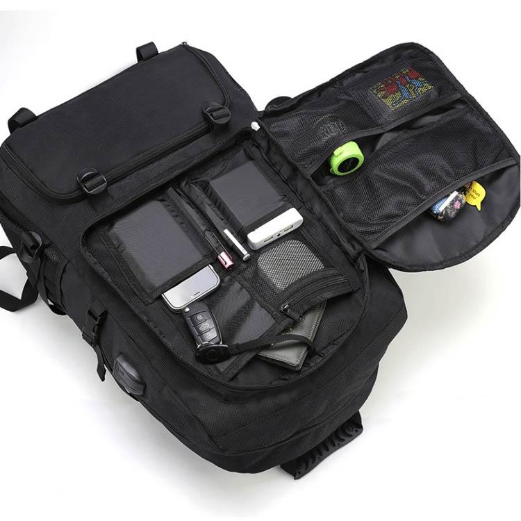 黒 地震 大容量 拡張機能 50L 靴収納 ラップトップバック usbポート