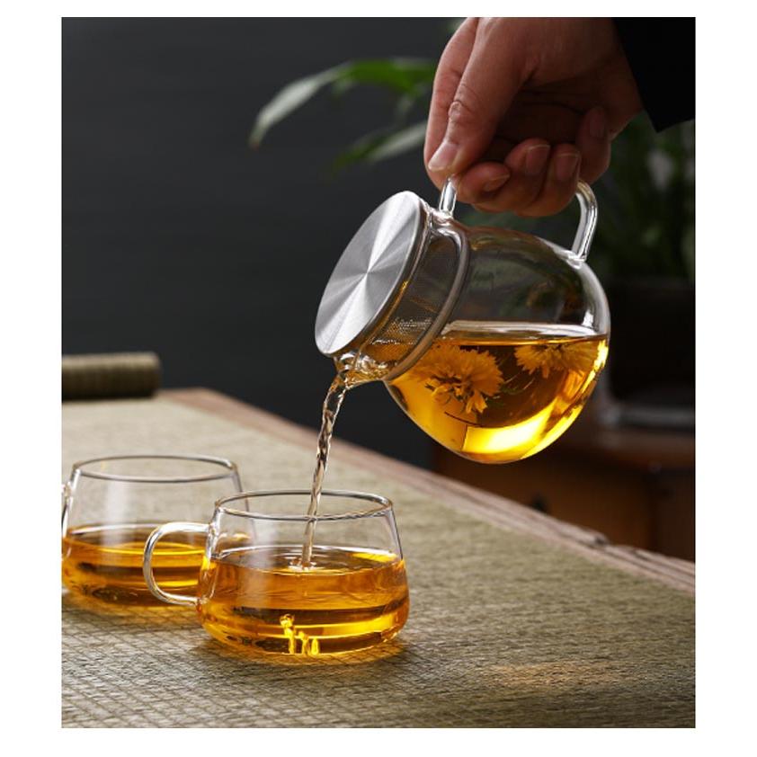 ガラス急須 1L ティーポット ミルクピッチャー 直火可 緑茶 ティー