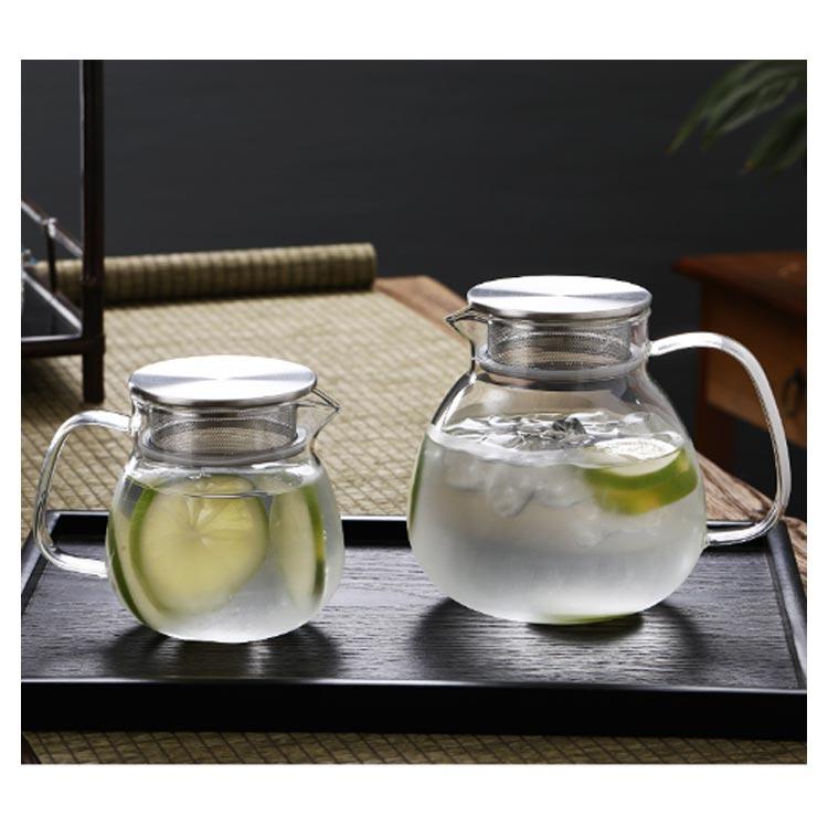 ガラス急須 1L ティーポット ミルクピッチャー 直火可 緑茶 ティー