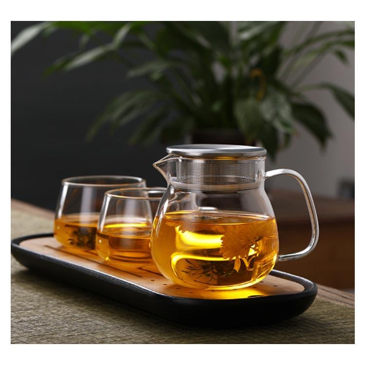 ガラス急須 1L ティーポット ミルクピッチャー 直火可 緑茶 ティー