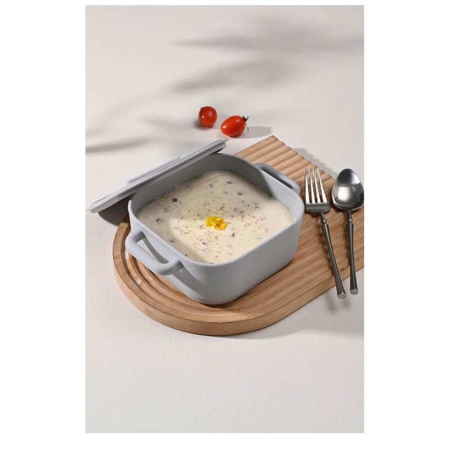 レンジ調理器 角型 シリコンスチーマー 鍋 蓋付き シリコン 蒸し鍋
