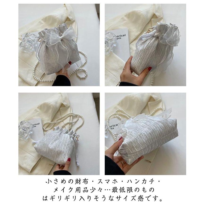 取り外し可能 斜め掛け 小さめ ショルダーバッグ リボン ミニ 軽量