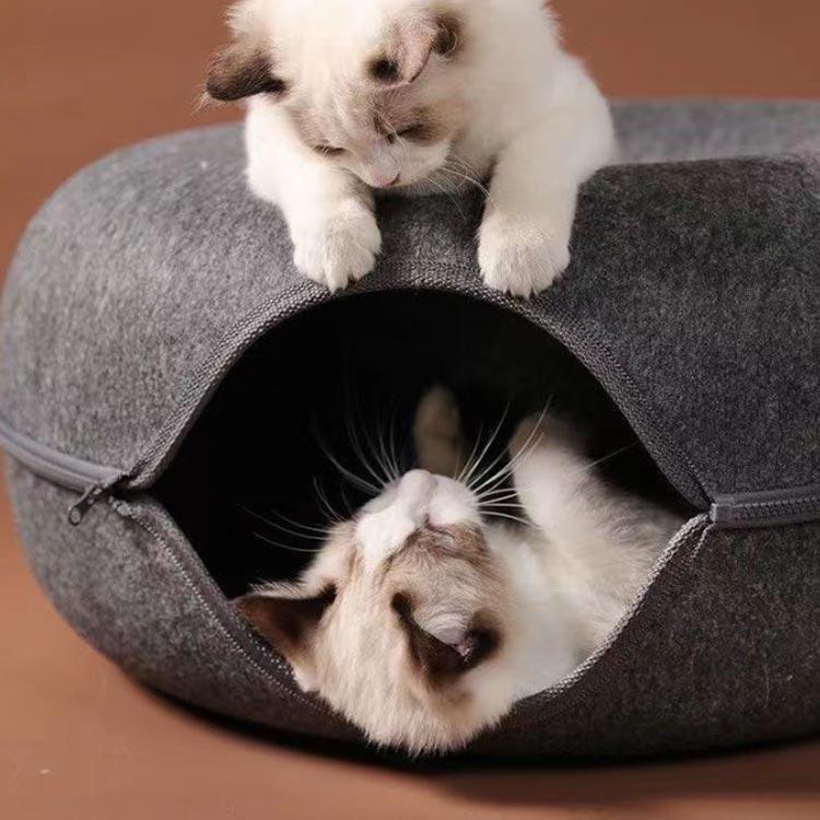 なつ　キャットハウス 猫 トンネル ベッド オールシーズン ペットベッド ドーナツ型