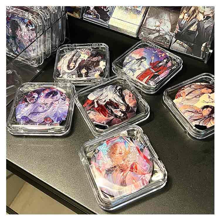 缶バッジケース 12個入り 収納ボックス付き セット 推し入れ バッヂ 缶