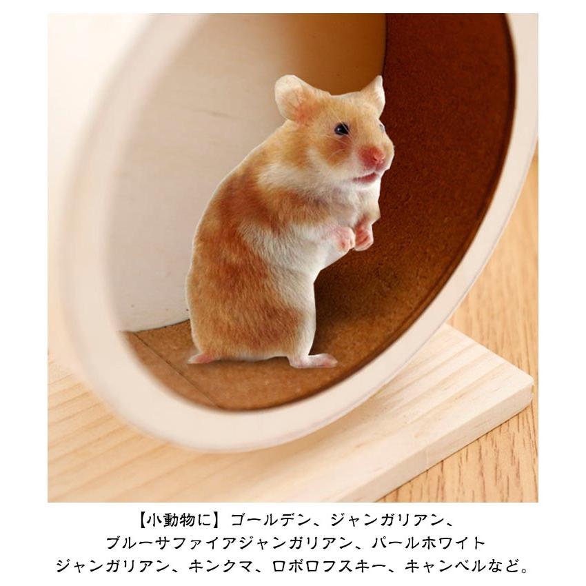 S-XXL 木製 ペット 回し車 静音 ホイール 小動物 ハムスター