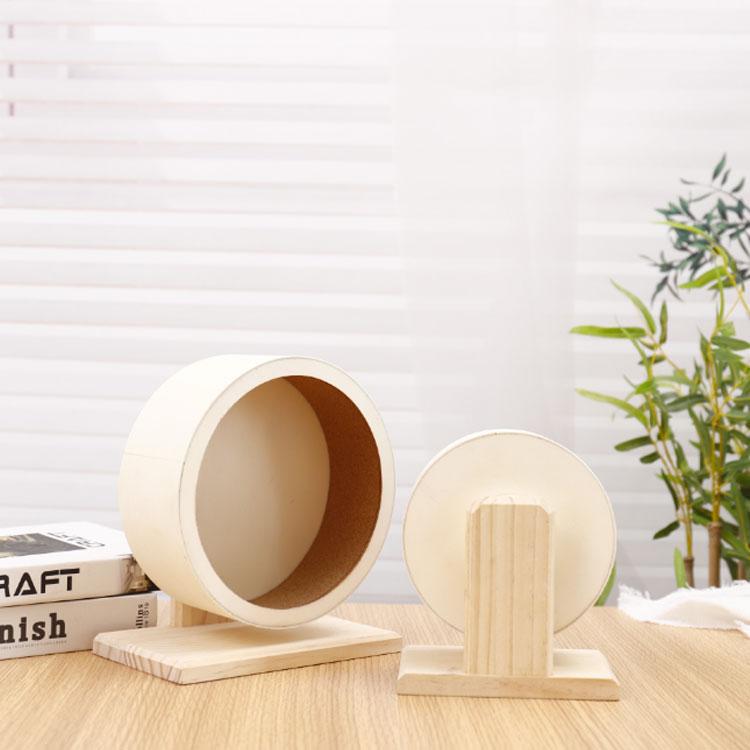 S-XXL 木製 ペット 回し車 静音 ホイール 小動物 ハムスター