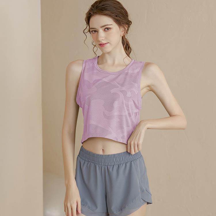 スポーツ タンクトップ レディース ショート丈 ジム ヨガウェア