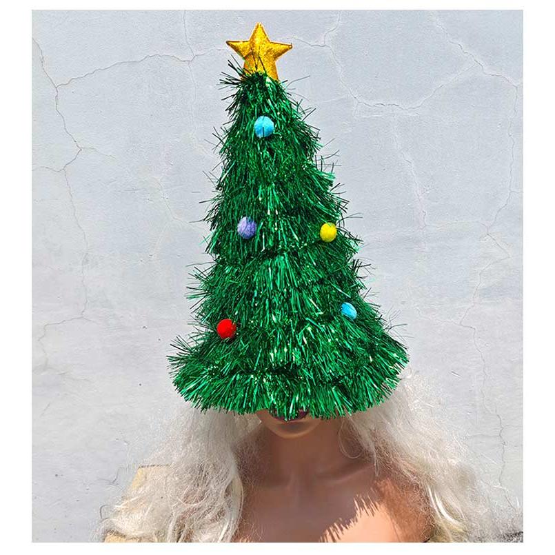 クリスマスツリーハット 大きめ 可愛い 盛り上がる キラキラ 帽子