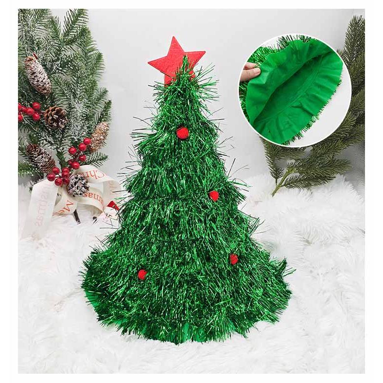 クリスマスツリーハット 大きめ 可愛い 盛り上がる キラキラ 帽子