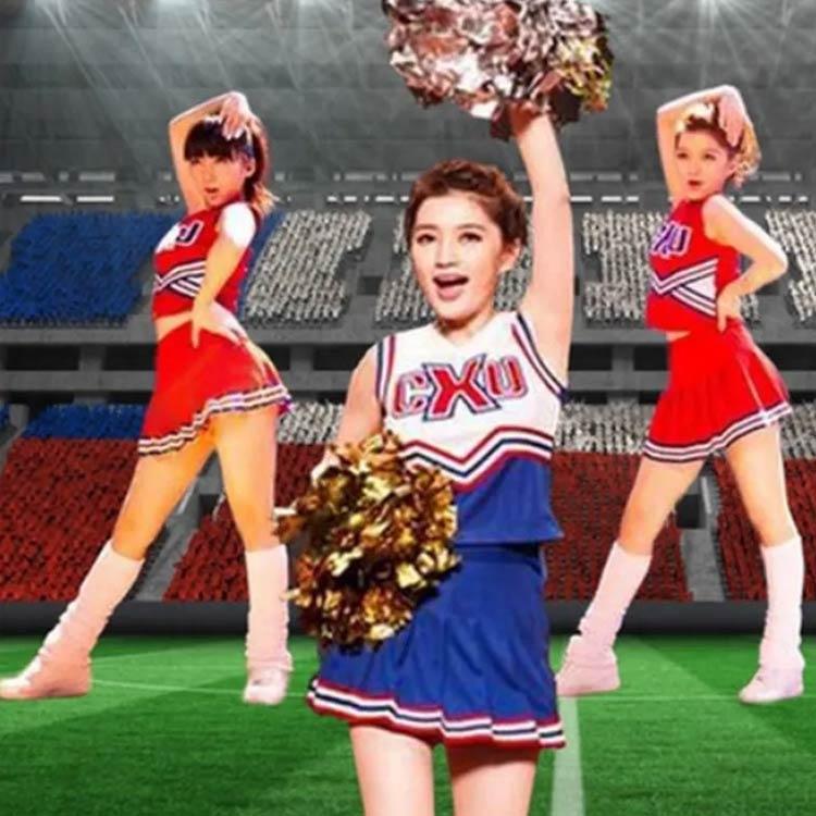 チア 制服 コスチューム スポーツ 応援 上下セット チアガール 袖なし