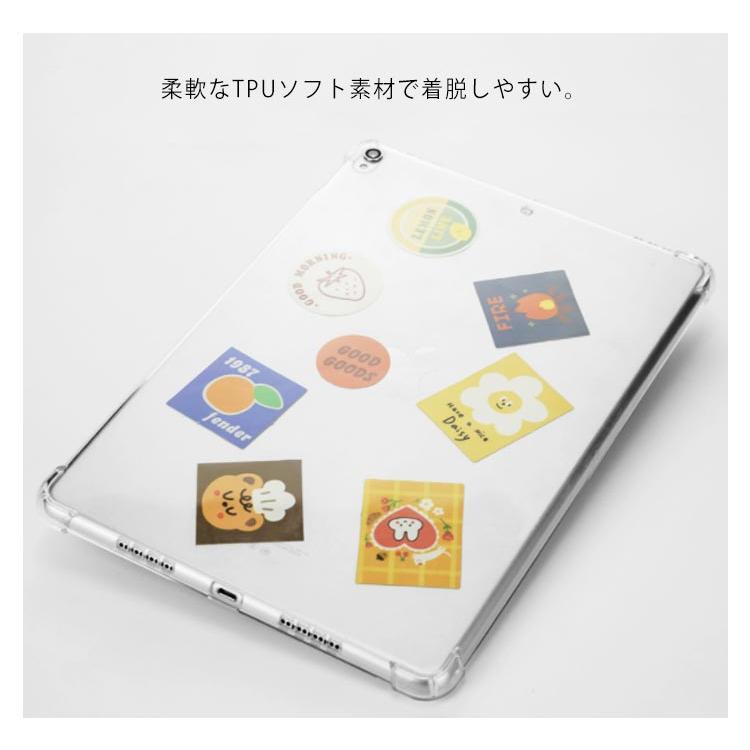 iPad 第7世代 ケース 軽量 タブレットカバー クリア TPU 背面 強化ガラスフィルム付 2点セット 送料無料 |  | 07